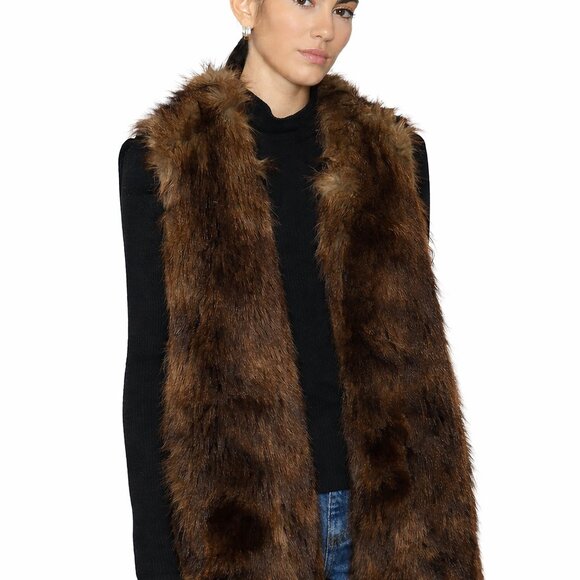 H&M FUR COLLAR SWEATER VEST - Picture 1 of 7